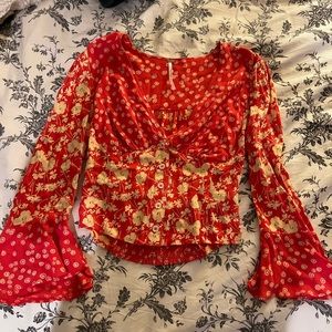 Long sleeve orange top